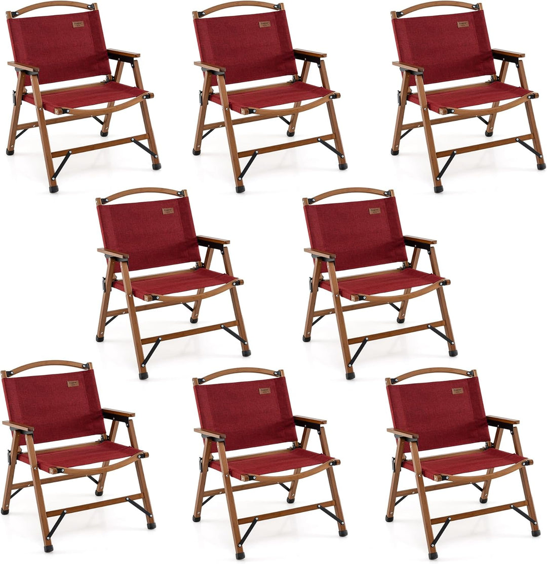 GYMAX 330lbs Folding Camping Chairs with Heavy Duty 900D Oxford Cloth (2/4/6/8)