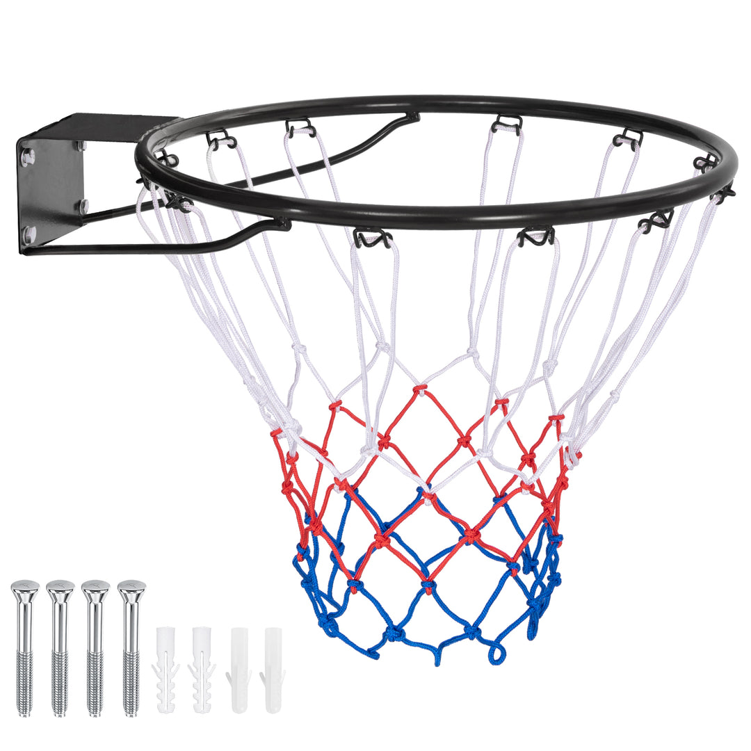 GYMAX Basketball Rim, 15/18 inch Basketball Rim Replacement with All-Weather Net