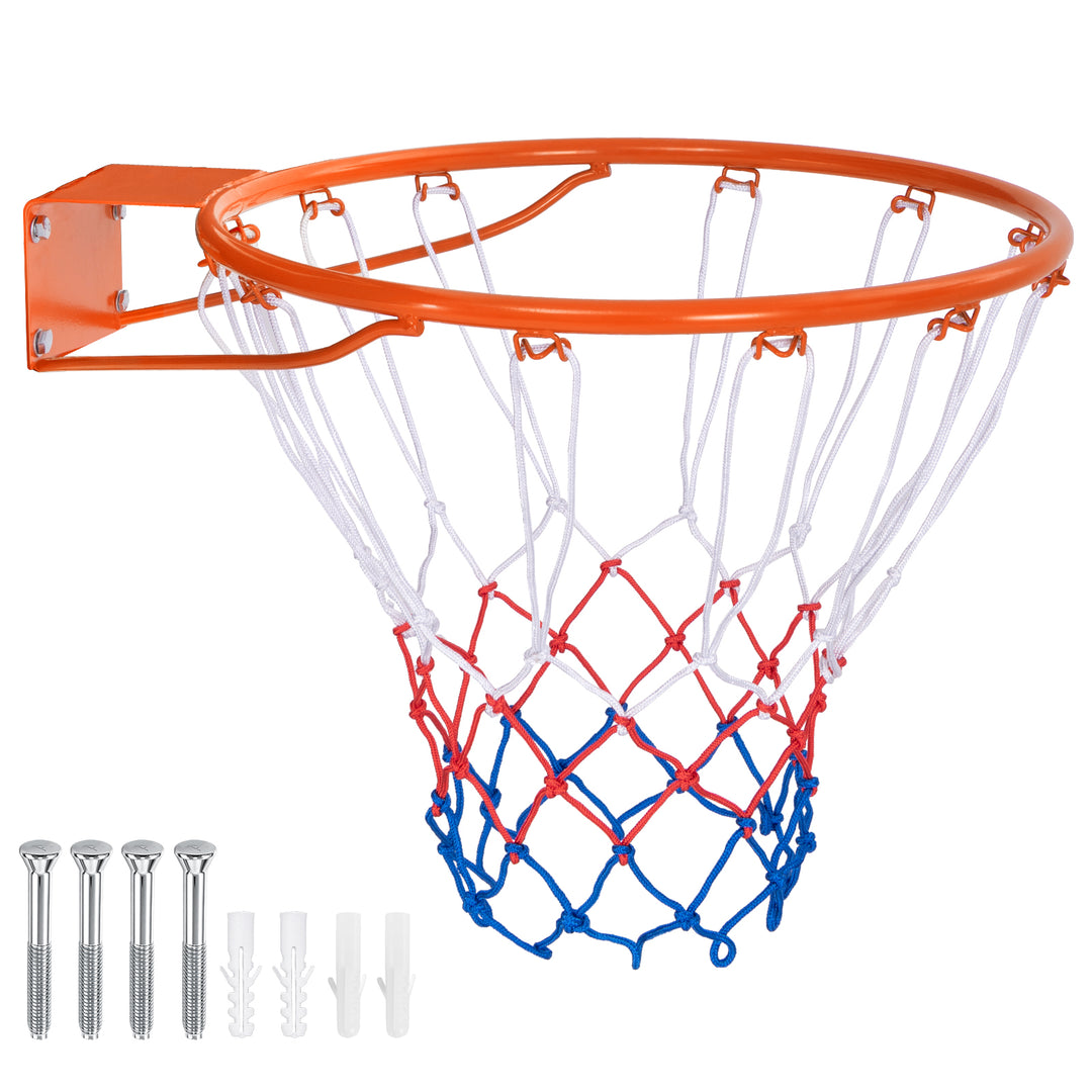 GYMAX Basketball Rim, 15/18 inch Basketball Rim Replacement with All-Weather Net