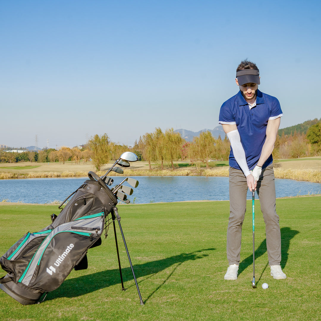 GYMAX Golf Clubs for Men, 16PCS Right Handed Complete Golf Set - 3 Woods (#1#3#5), 5 Irons (#5#6#7#8#9)