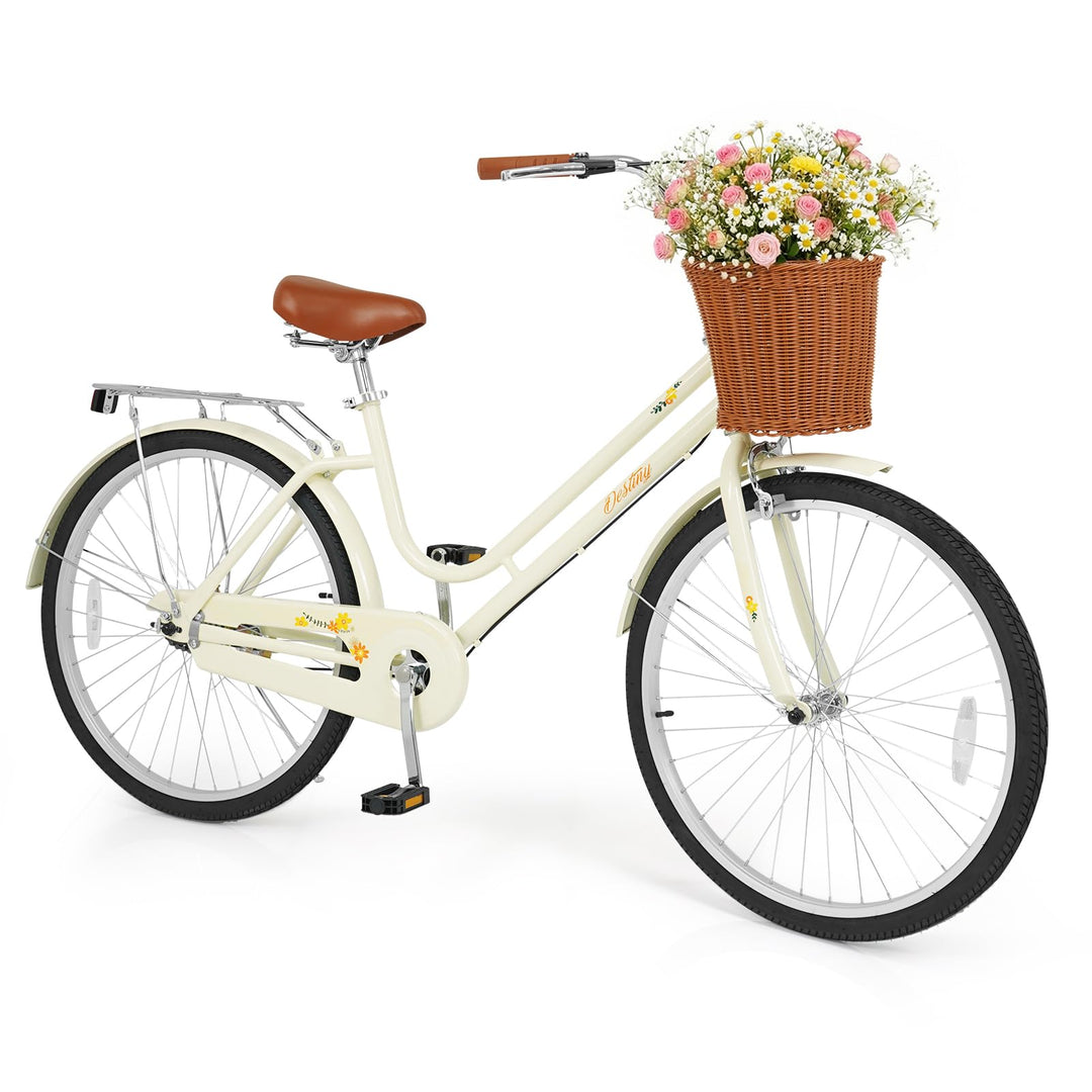 GYMAX Beach Cruiser Bike for Adults Ergonomic Low Step-Through Frame