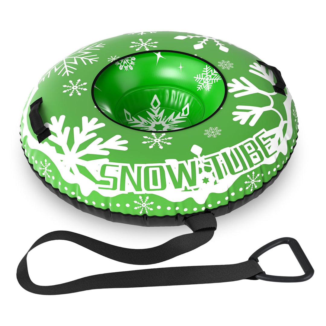 GYMAX Inflatable Snow Tube Sled Detachable Tow Strap Cold-Resistant PVC Winter Outdoor Snow Toy for Children & Adults