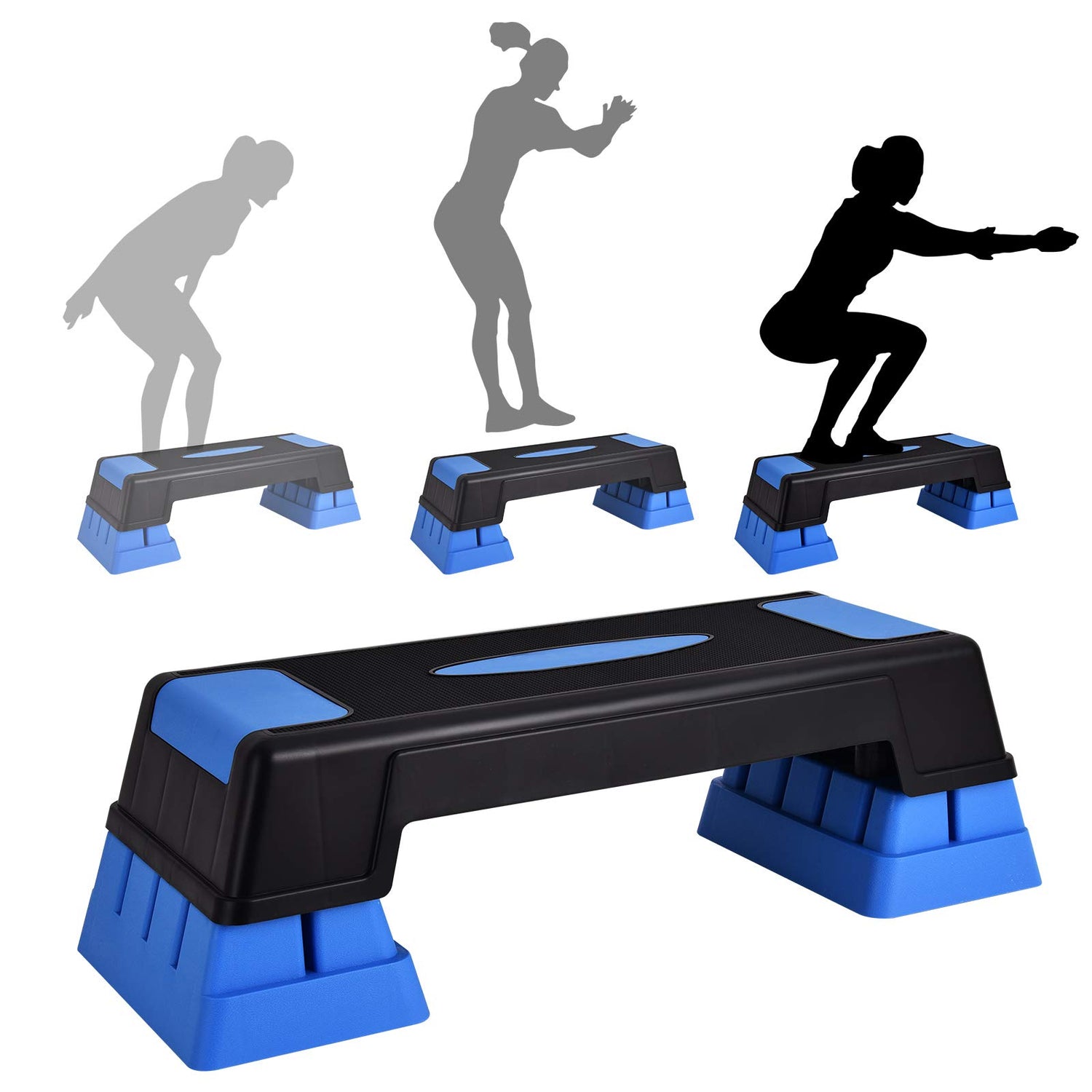 GYMAX Exercise Step Platform, 30” Aerobic Stepper with Risers
