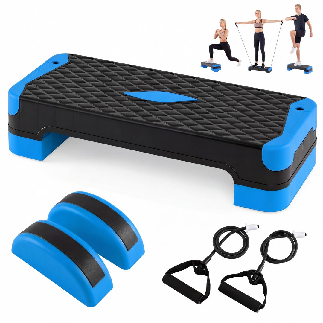 GYMAX Aerobic Step Platform 600lbs Adjustable 5 in 1 Exercise Stepper