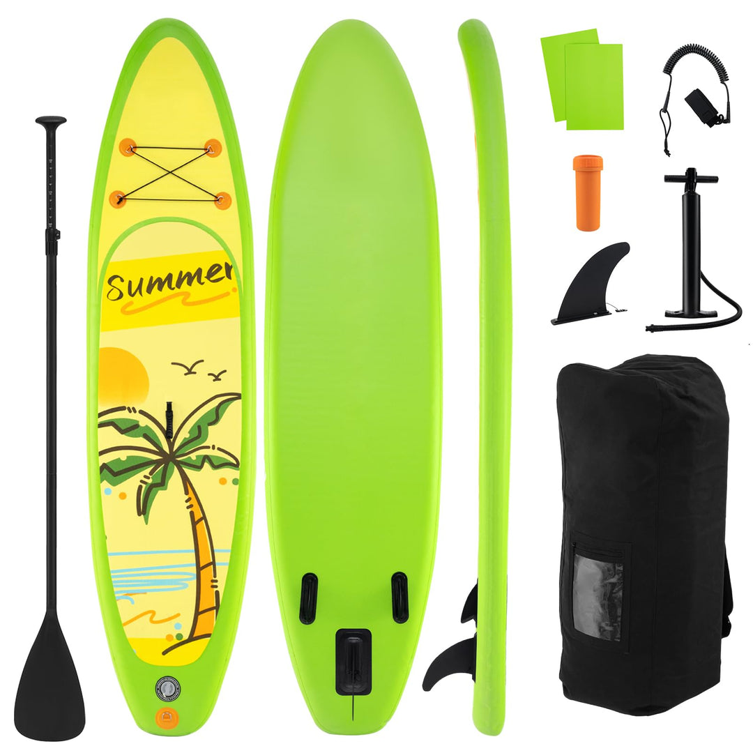 GYMAX Paddle Board, 9.8'/10'/11' x 6" Inflatable Stand Up Paddle Board with SUP Accessories