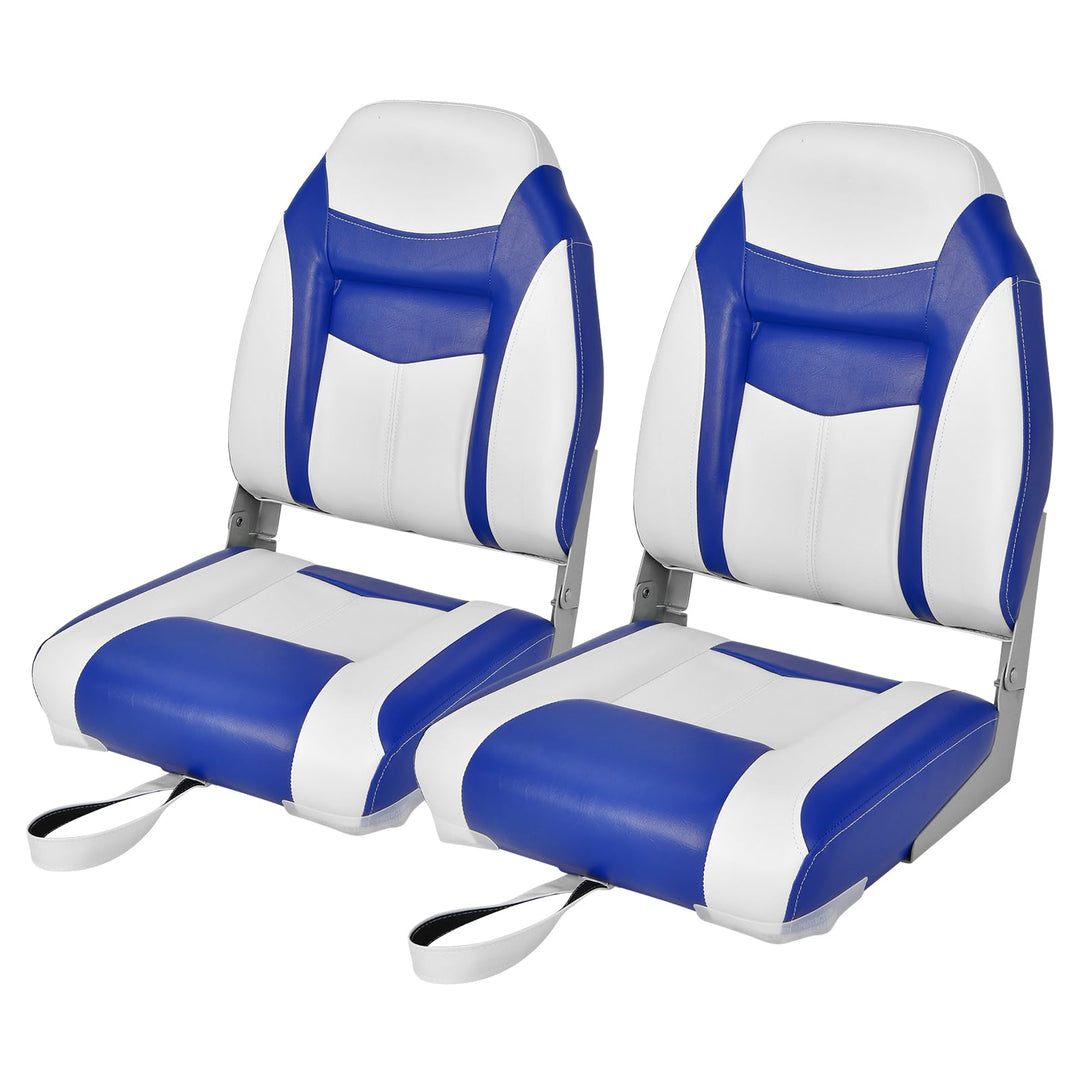 GYMAX Boat Seats, Folding High Back Boat Seats with Stainless Steel Screw Included