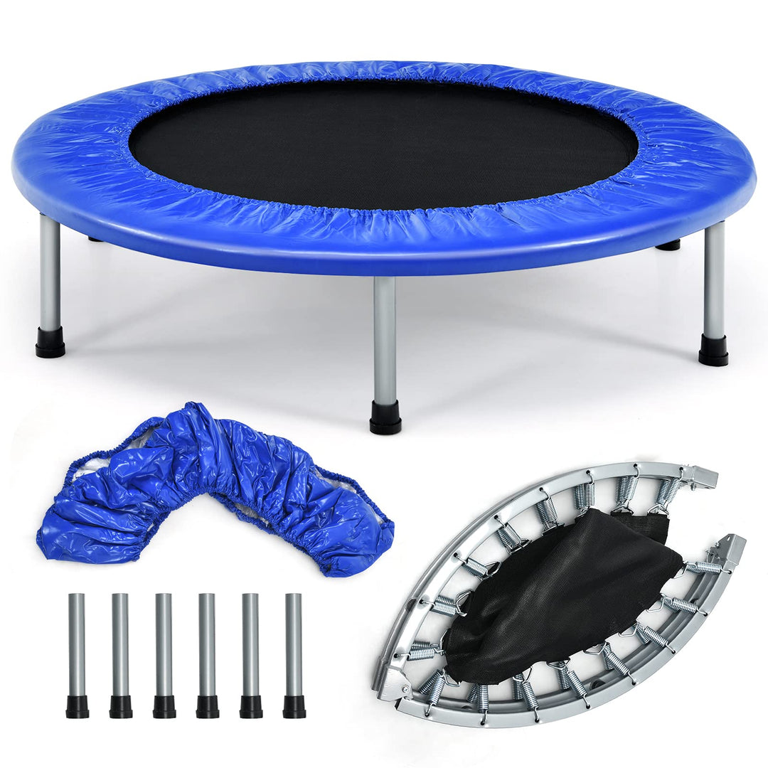 GYMAX Rebounder Trampoline for Adults, Mini Exercise Trampoline with Safety Pad, 36"