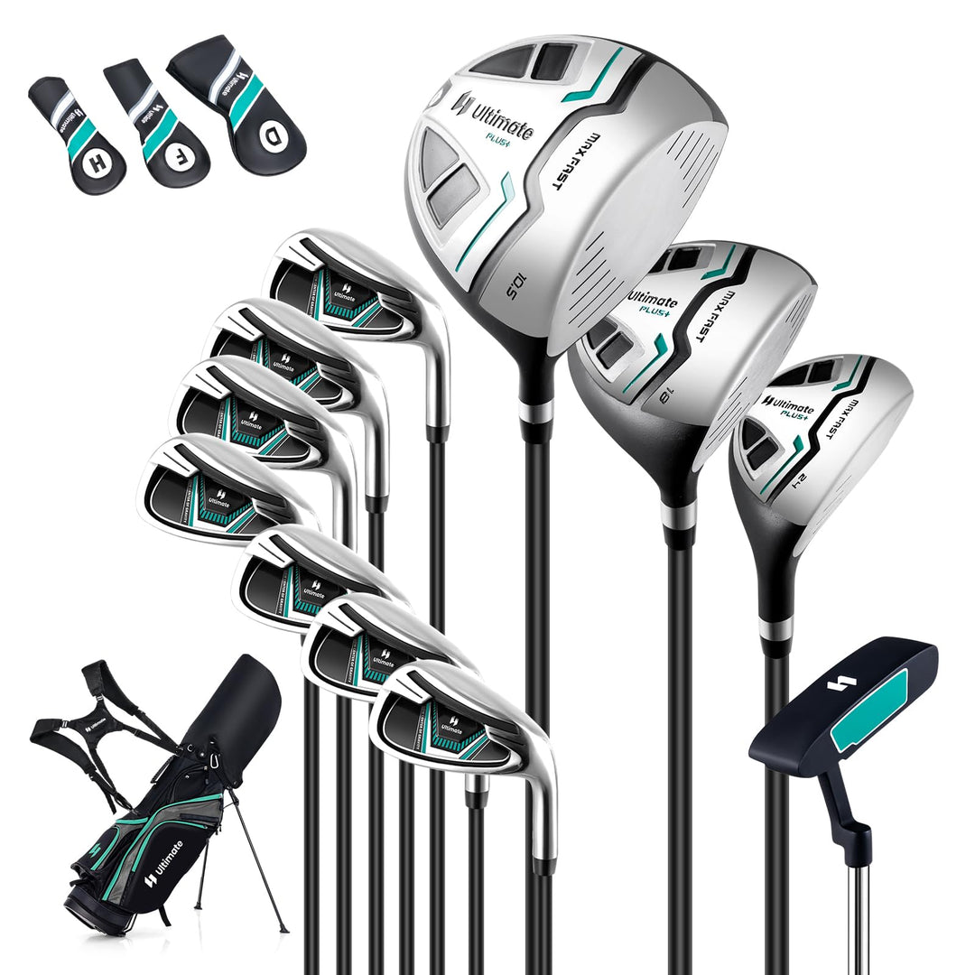 GYMAX Golf Clubs for Men, 16PCS Right Handed Complete Golf Set - 3 Woods (#1#3#5), 5 Irons (#5#6#7#8#9)