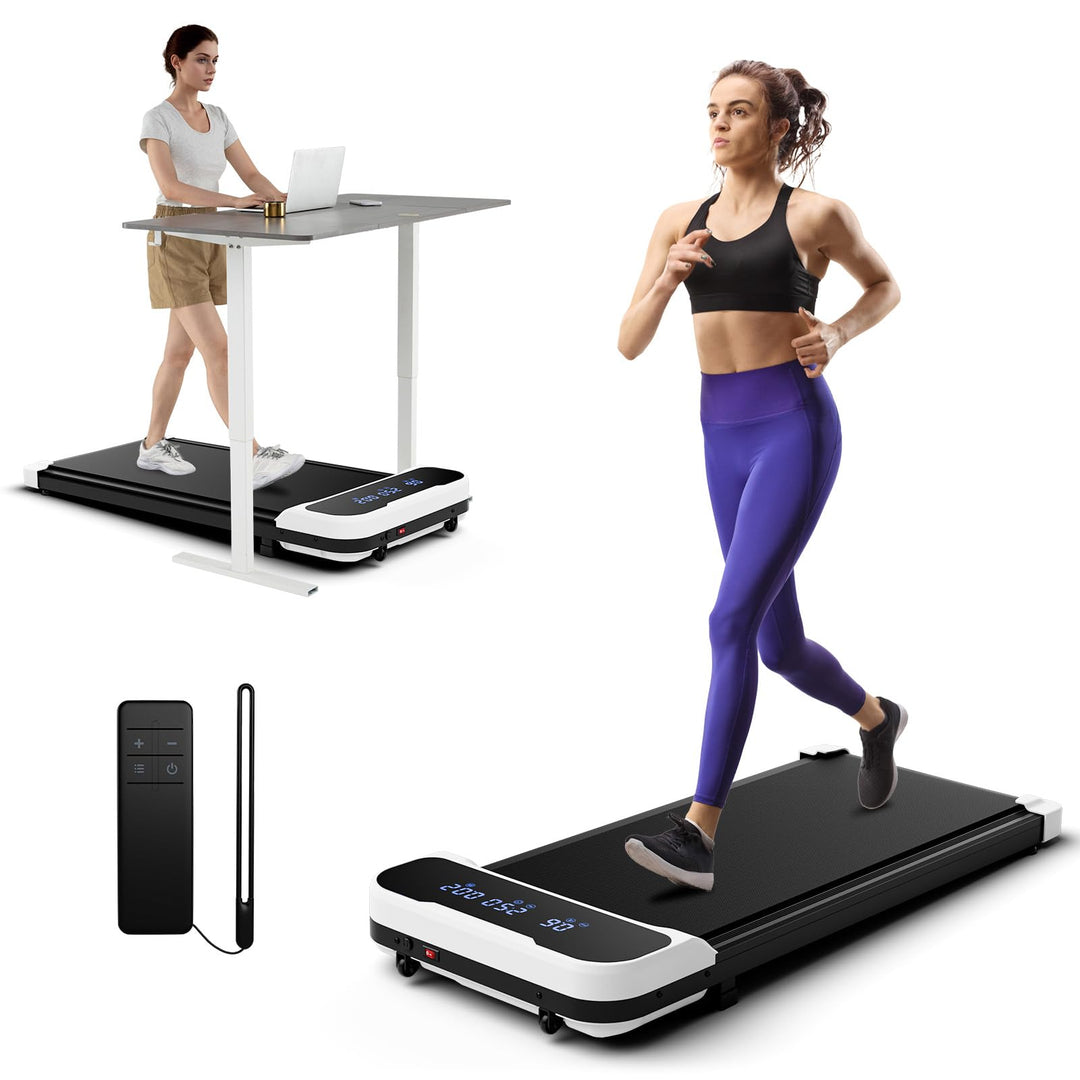 GYMAX Walking Pad, 2.5HP 3 in 1 Under Desk Treadmill with Remote Control, LED Display & 3 Countdown Modes