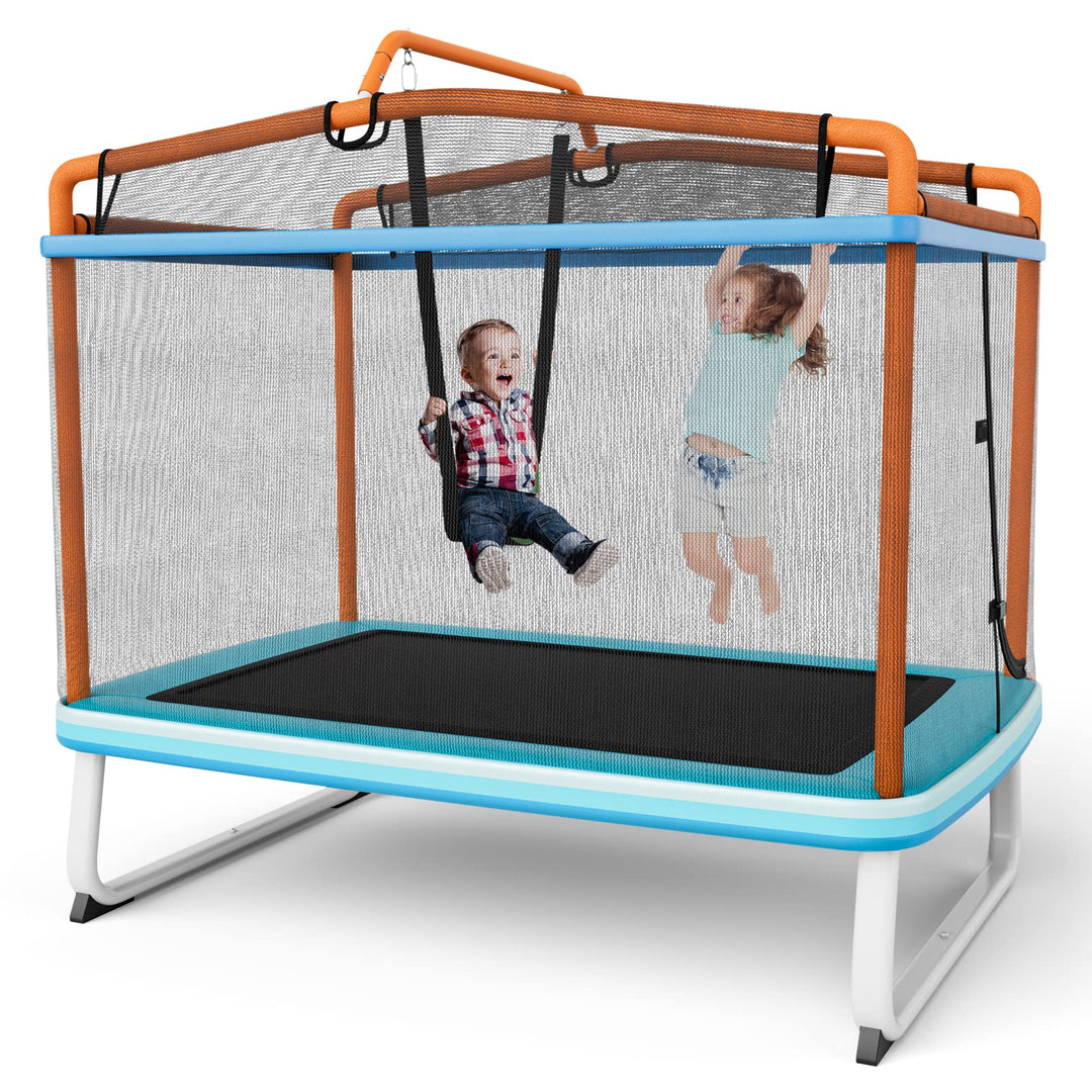 GYMAX Trampoline for Kids, 75” ASTM Approved Recreational Trampolines with Swing