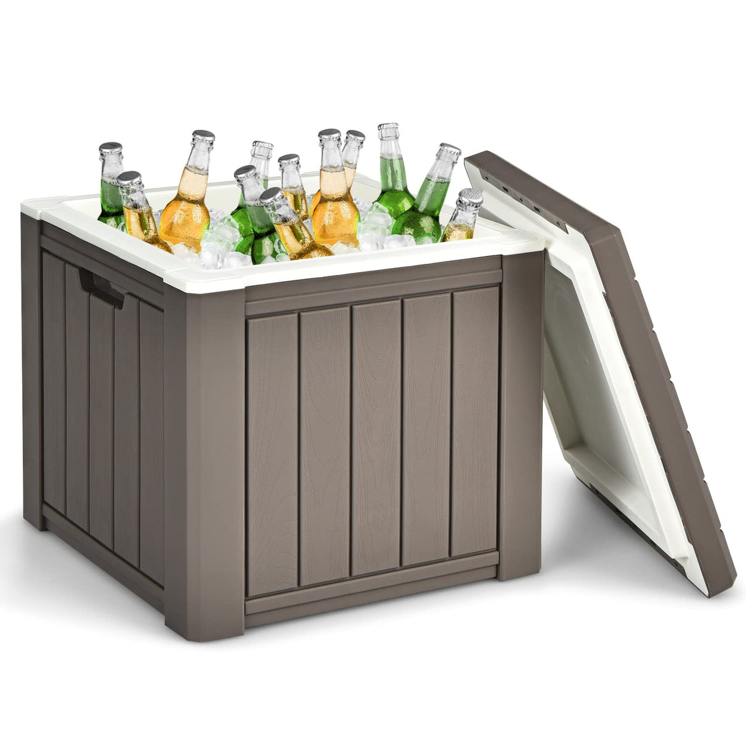 GYMAX Camping Cooler, Insulated 40 Qt Heavy Duty Ice Chest with Built-in Handles and Detachable Lid