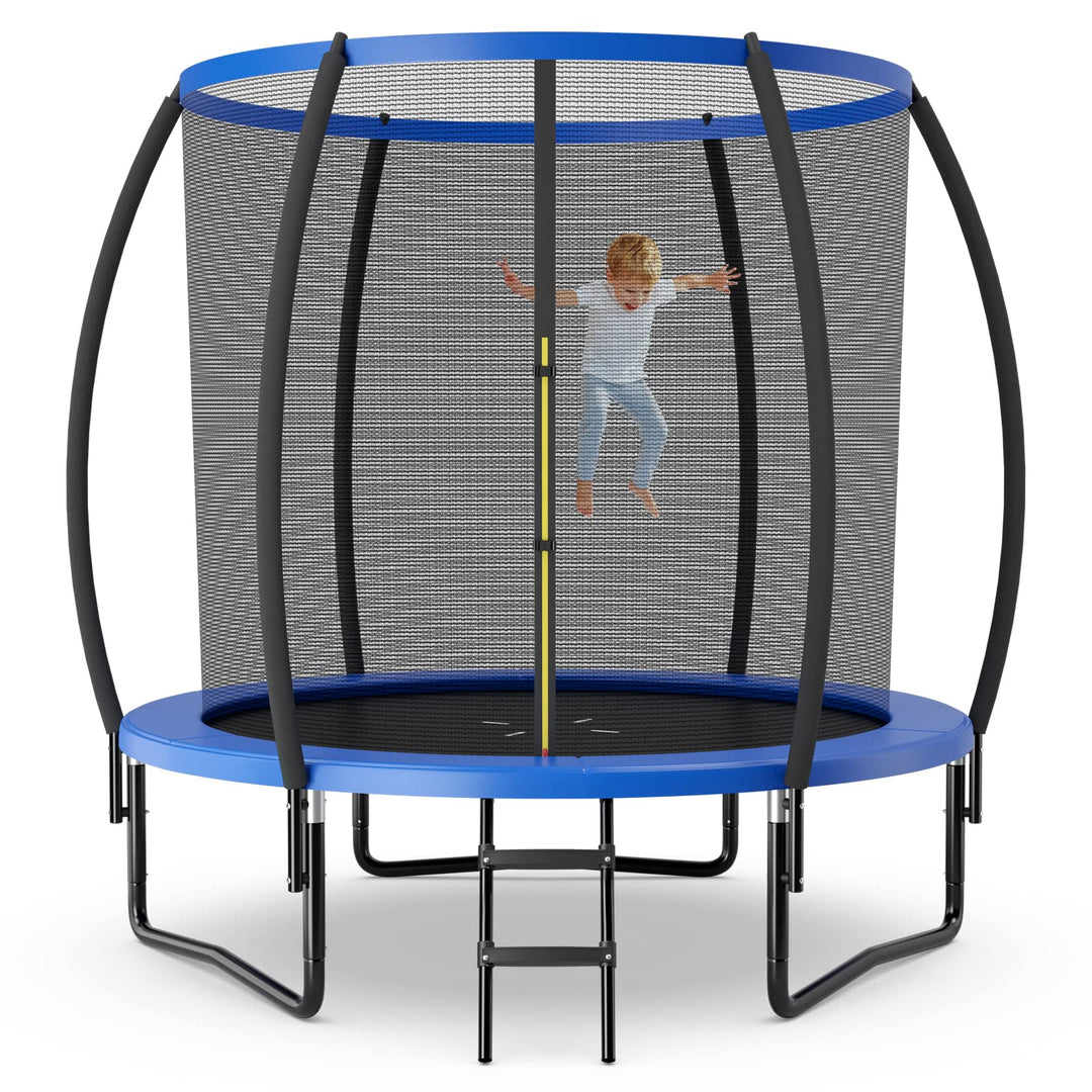 GYMAX Trampoline, 12FT ASTM Approved Recreational Trampoline with Enclosure, Ladder & Galvanized Steel Frame