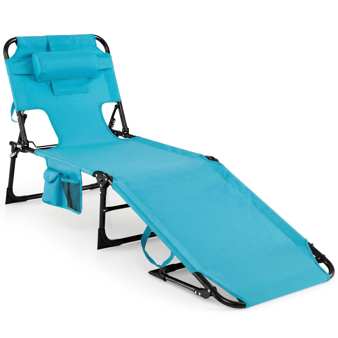 GYMAX Tanning Chair with Face Hole Sun Bathing Lounge Chairs（1/2）
