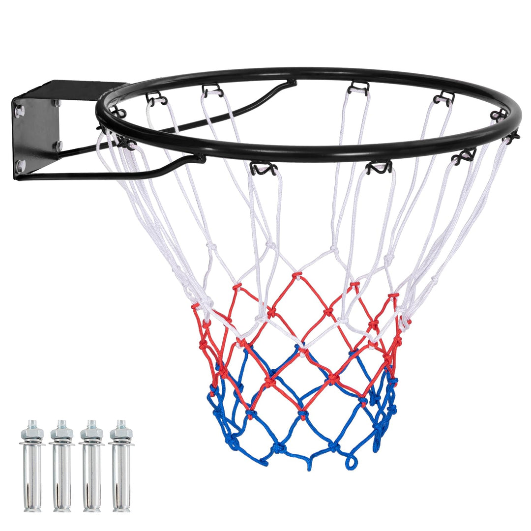 GYMAX Basketball Rim, 15/18 inch Basketball Rim Replacement with All-Weather Net
