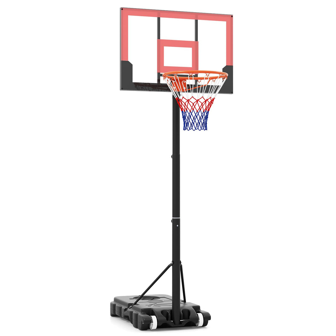 GYMAX Basketball Hoop Outdoor Adjustable Portable Basketball Goal