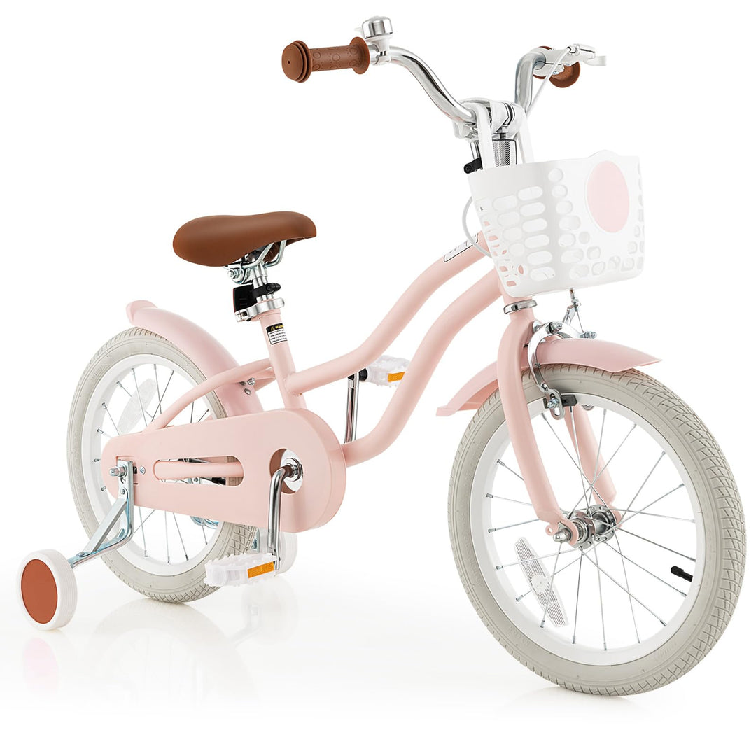 GYMAX Kids Bike for Boys & Girls Aged 3-8 Years, 14/16/18 Inches Children Bicycle w/Training Wheels