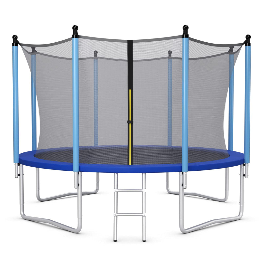 GYMAX Trampoline, 8FT 10FT 12FT 14FT 15FT 16FT Recreational Trampolines w/Safety Enclosure Net & Ladder - ASTM Certificated