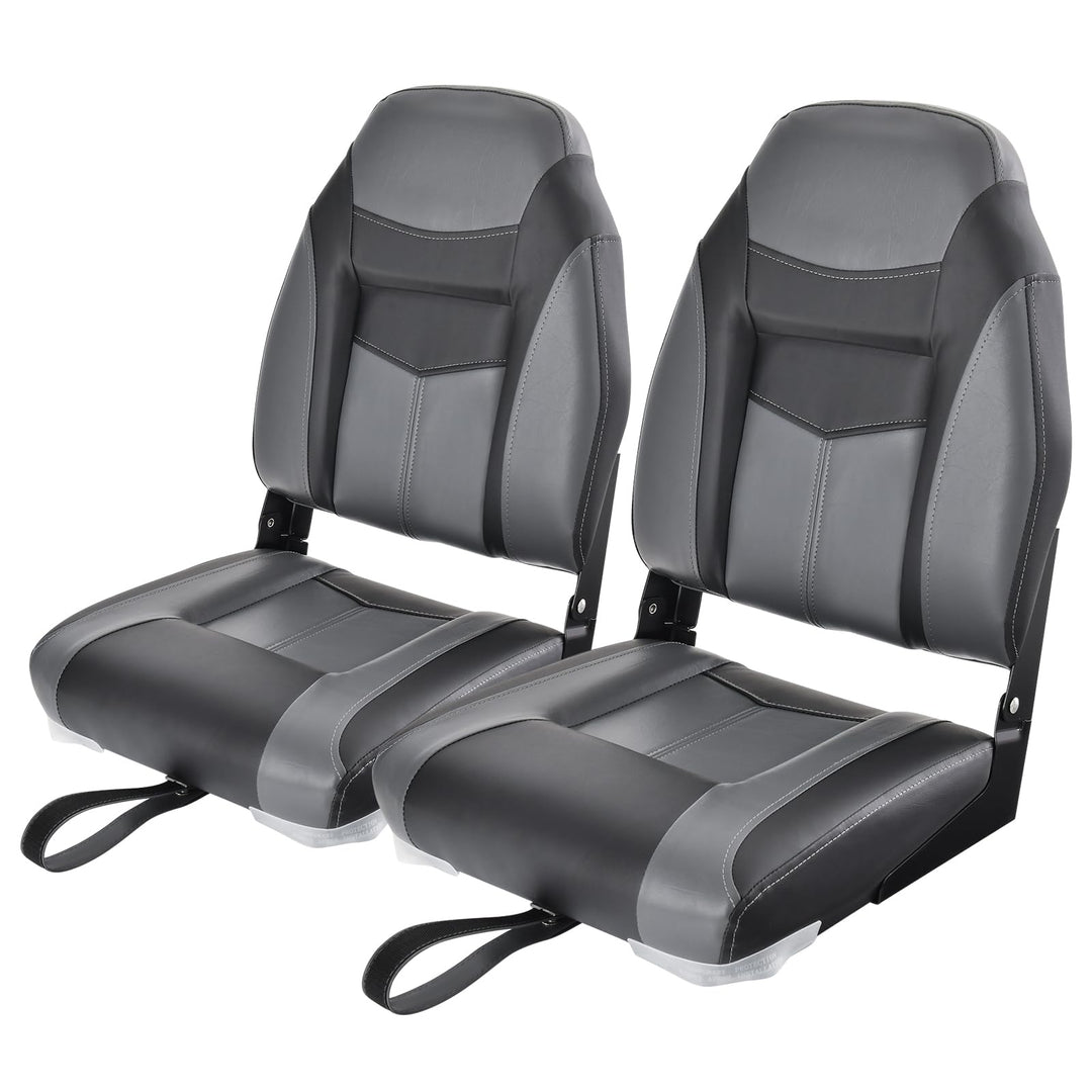 GYMAX Boat Seats, Folding High Back Boat Seats with Stainless Steel Screw Included