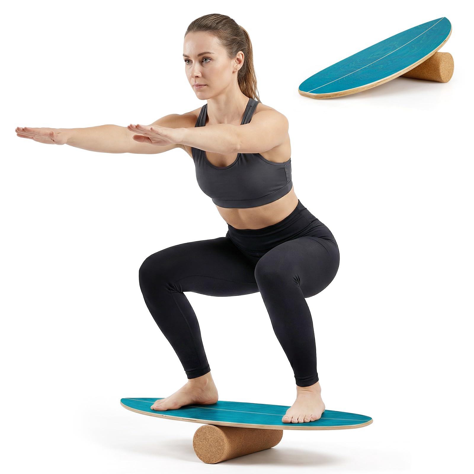 GYMAX Balance Board for Adults Wooden Exercise Balancing Stability Tra ...