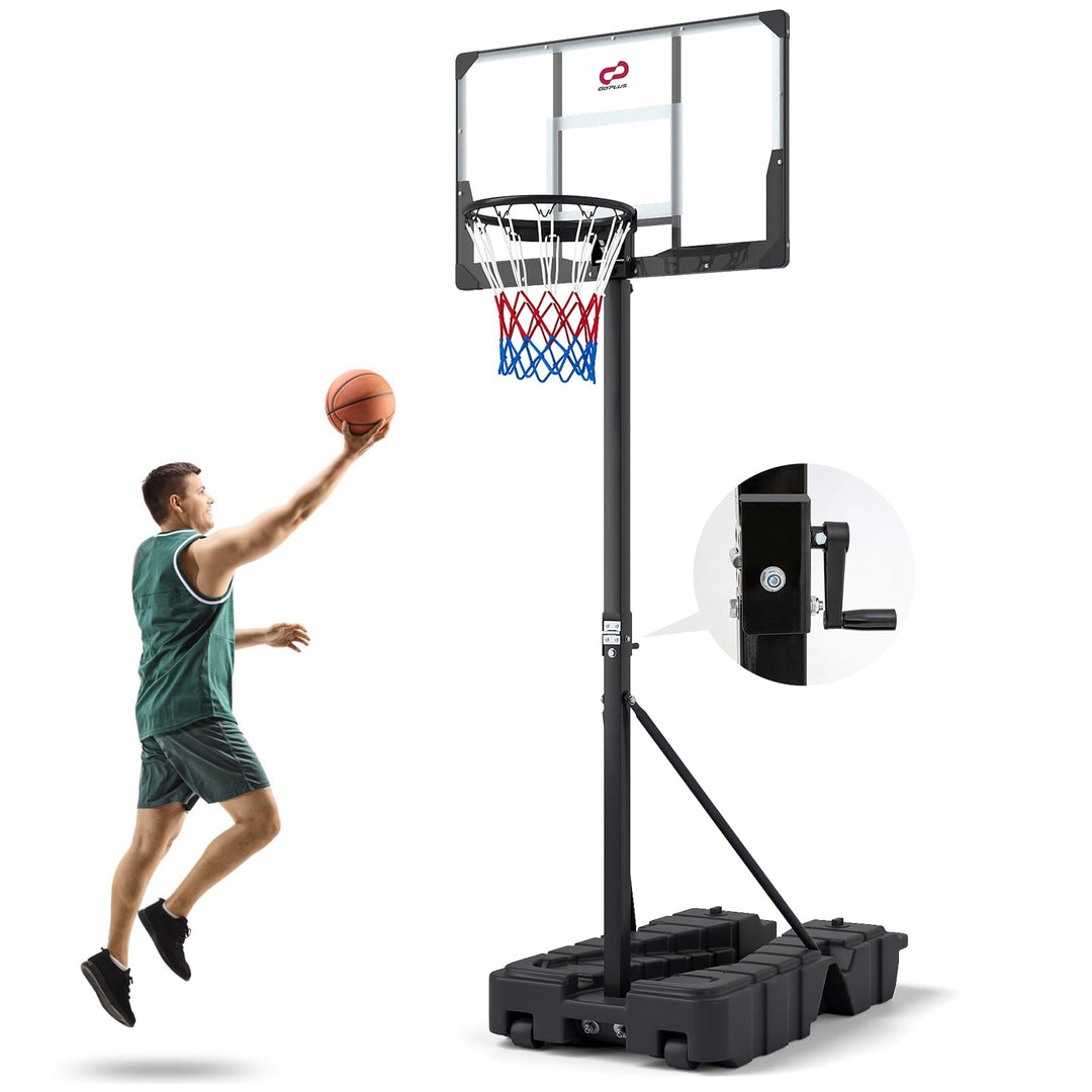 GYMAX Basketball Hoop Adjustable Portable Basketball Goal