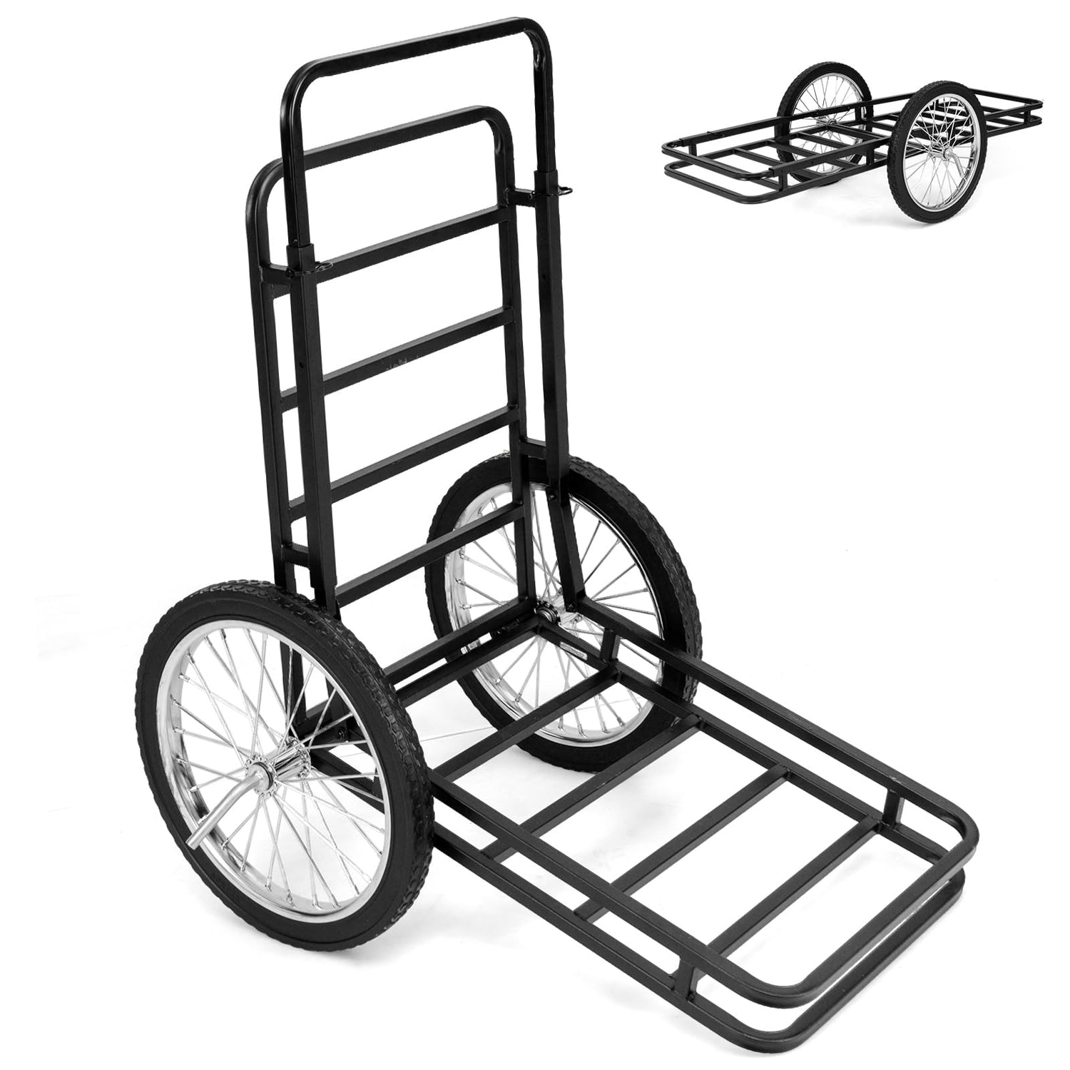 GYMAX Deer Cart 550 lbs Folding Game Carts with Double-Layer 30.5" x 39.5" x 46"