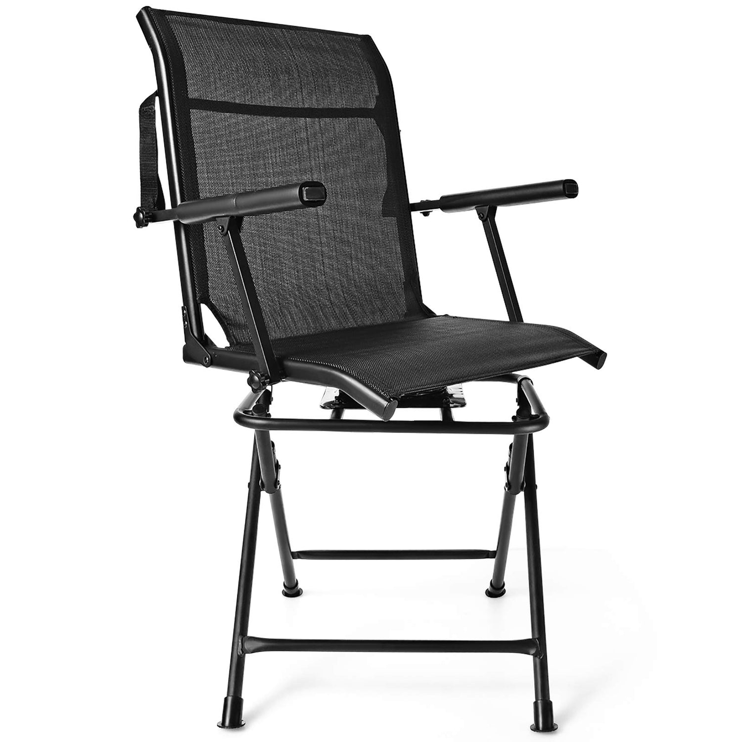 GYMAX Hunting Chair, 360 Degree Swivel Hunting Blind Chair with Carry Handle (with Armrest)