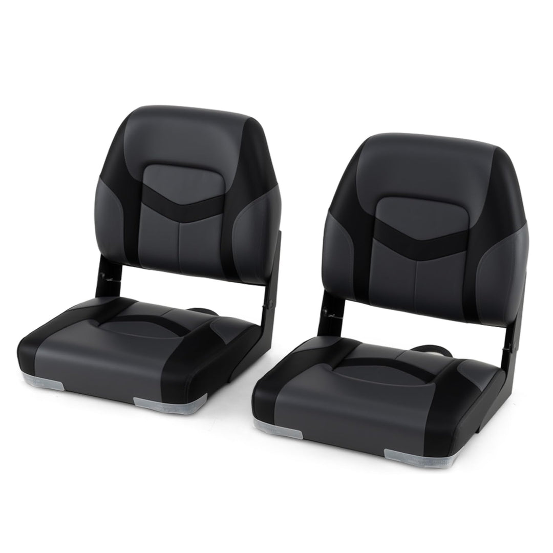 GYMAX Boat Seats Folding Low/High Back Boat Seats