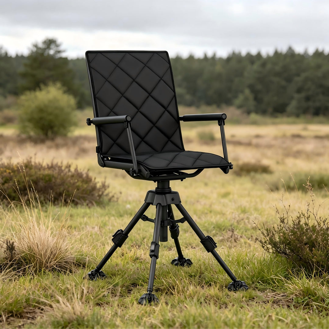 GYMAX 360° Swivel Folding Hunting Blind Chair with Arm Rest