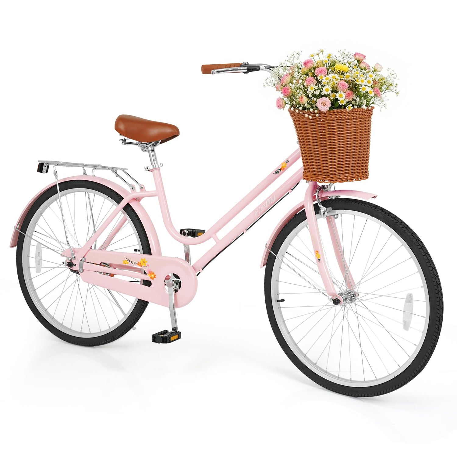 GYMAX Beach Cruiser Bike for Adults Ergonomic Low Step-Through Frame