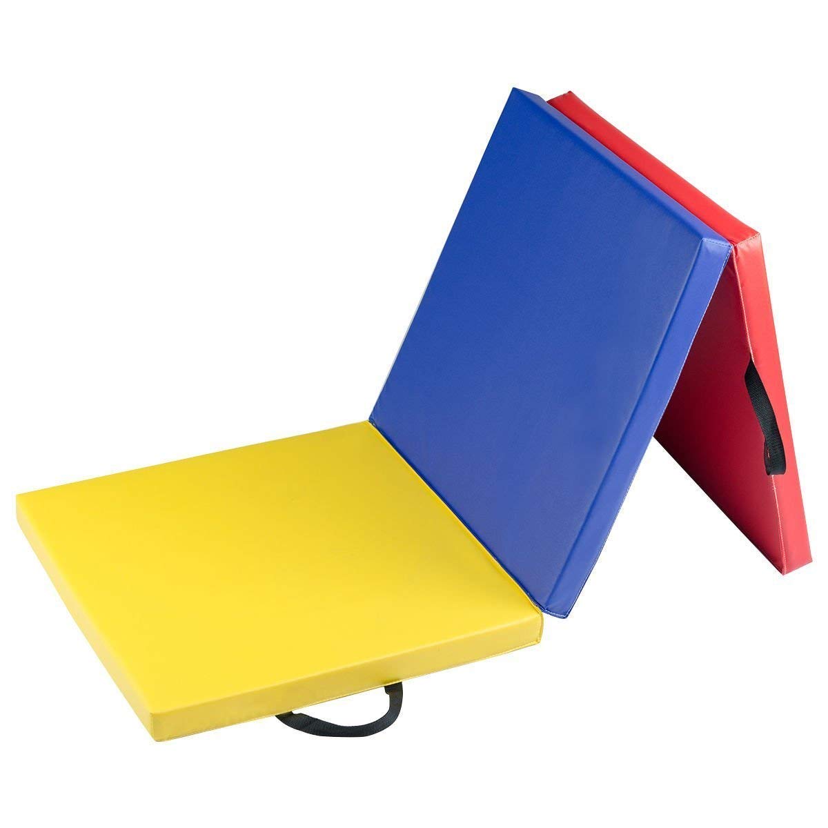 Gymax Tumbling Mat, 6'x2' Tri-Fold Gymnastics Panel Thick Mat