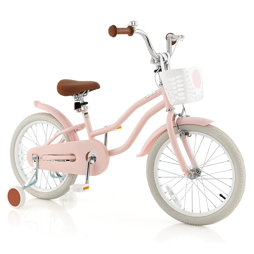 GYMAX Kids Bike for Boys & Girls Aged 3-8 Years, 14/16/18 Inches Children Bicycle w/Training Wheels