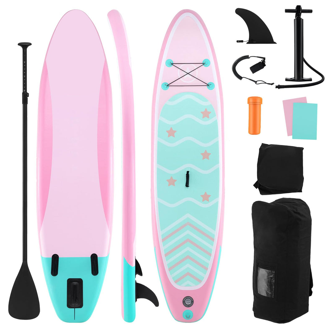 GYMAX Paddle Board, 9.8'/10'/11' x 6" Inflatable Stand Up Paddle Board with SUP Accessories