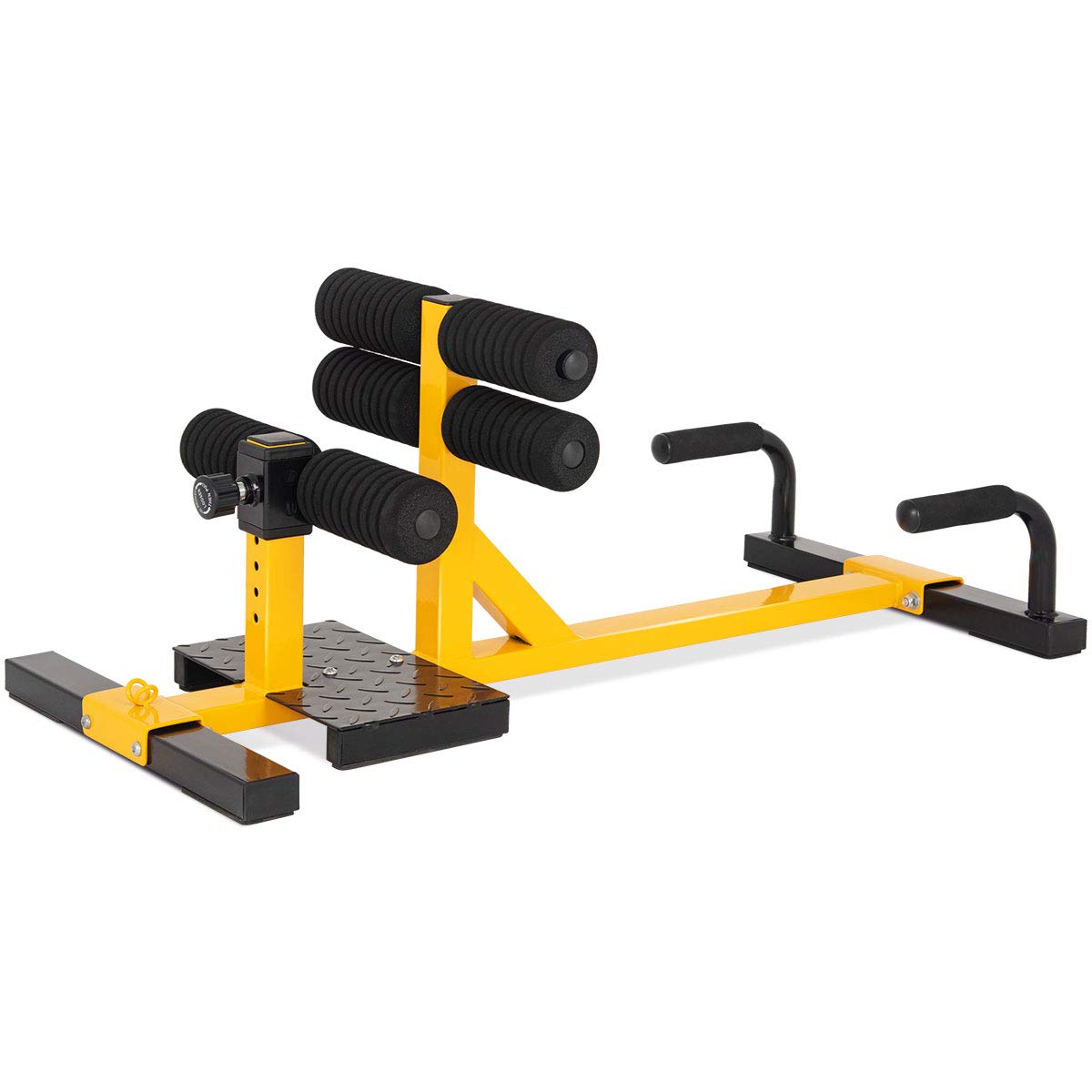 GYMAX Sissy Squat Machine, 3-in-1 Deep Sissy Squat Machine with Strap Circles & Adjustable Height