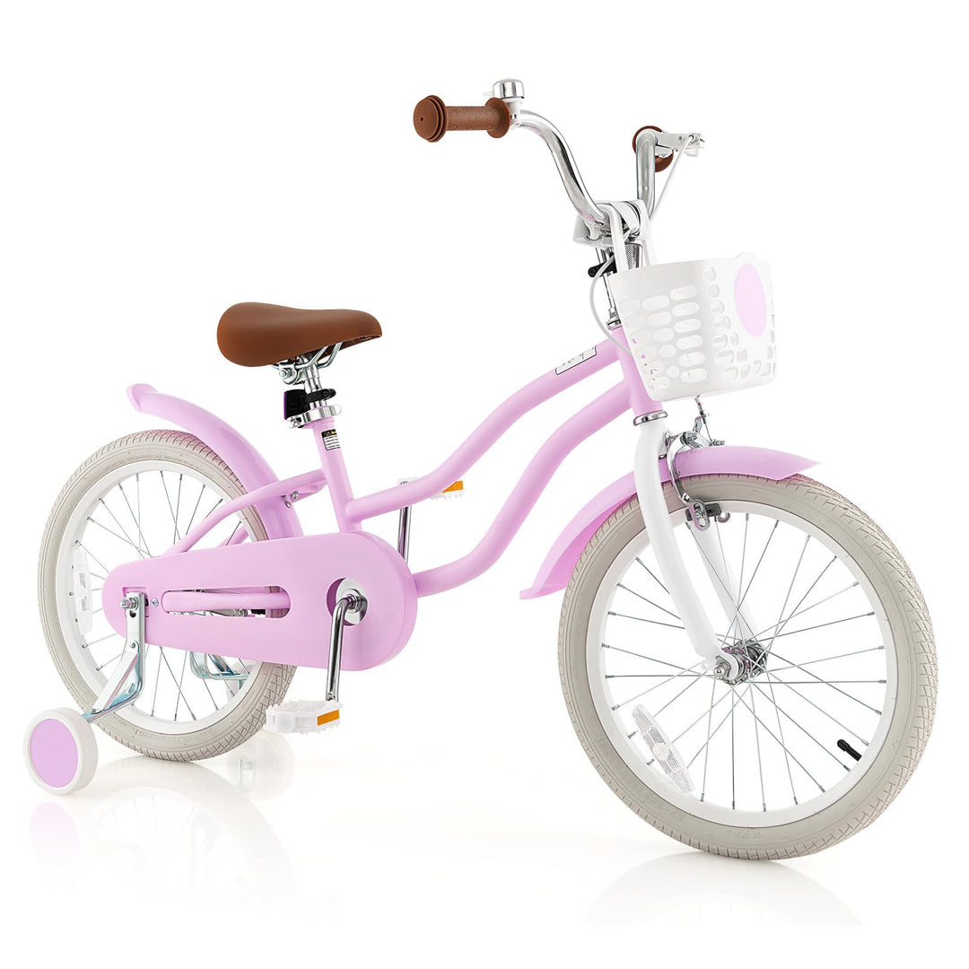 GYMAX Kids Bike for Boys & Girls Aged 3-8 Years, 14/16/18 Inches Children Bicycle w/Training Wheels