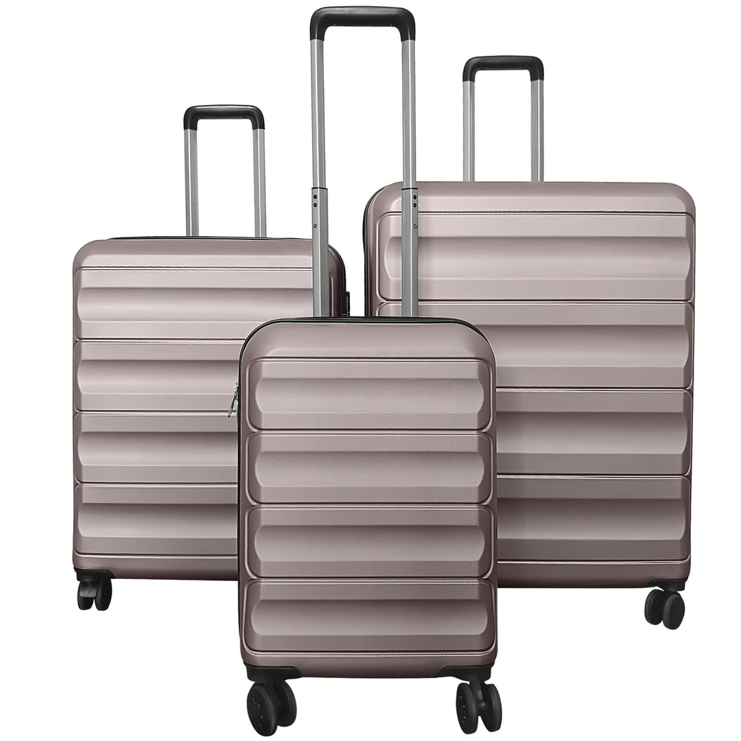 GYMAX Wide Stripe Luggage Sets 3 Pieces