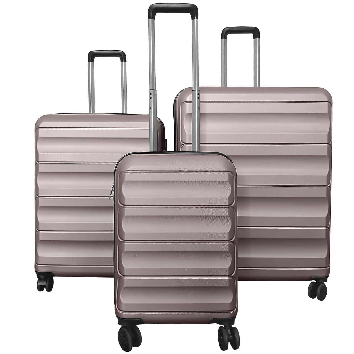 GYMAX Wide Stripe Luggage Sets 3 Pieces