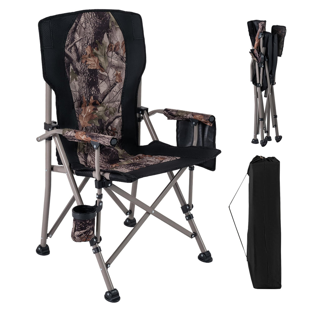 GYMAX Folding Hunting Chair Portable Camping Chair 400LBS