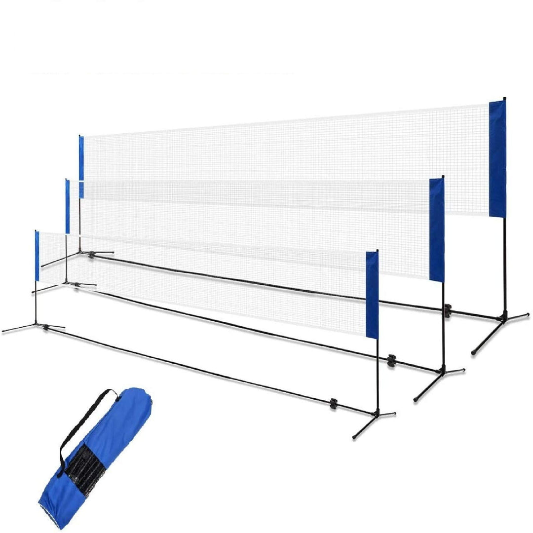 GYMAX Portable Badminton Net Set, 10FT/14FT/17FT Height Adjustable