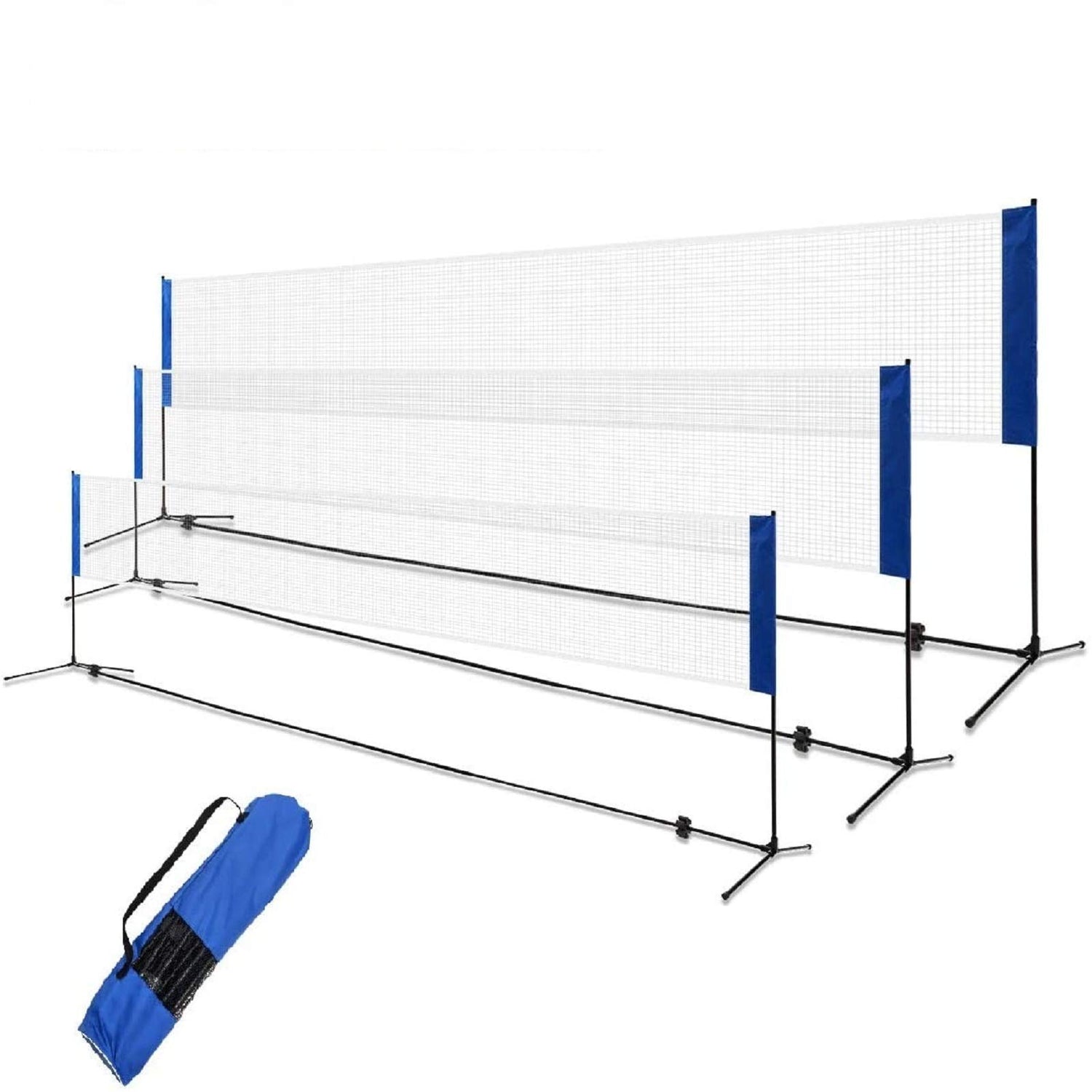 GYMAX Portable Badminton Net Set, 10FT/14FT/17FT Height Adjustable