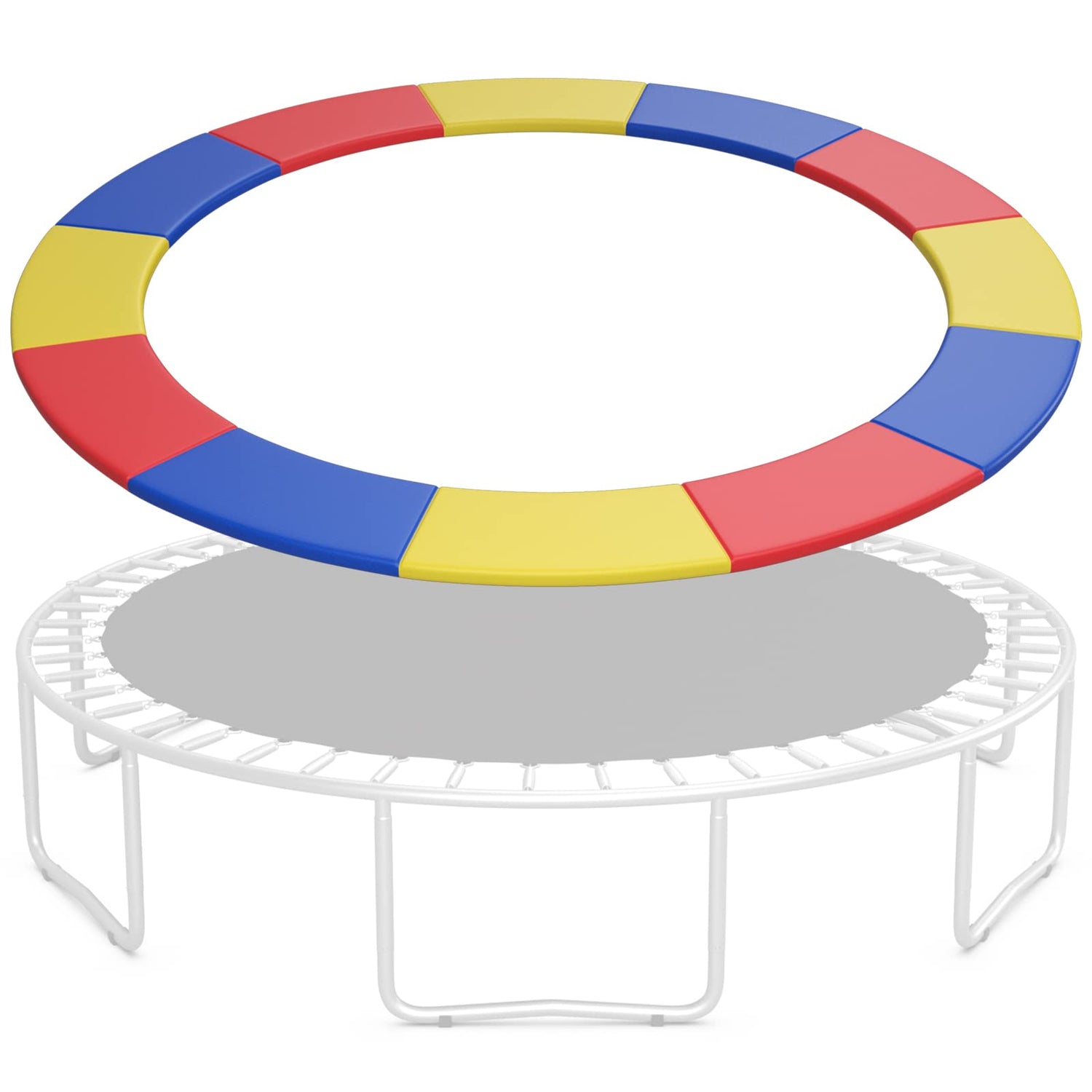 GYMAX Trampoline Spring Cover, 8/10/12/14/15/16FT Trampoline Replacement Safety Pad, Waterproof & Tear-Resistant All-Weather Trampoline Accessories