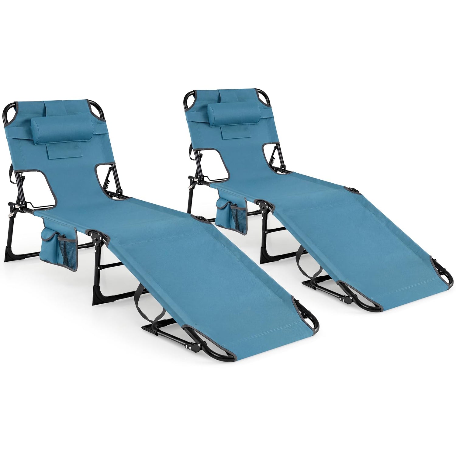 GYMAX Tanning Chair with Face Hole Sun Bathing Lounge Chairs（1/2）