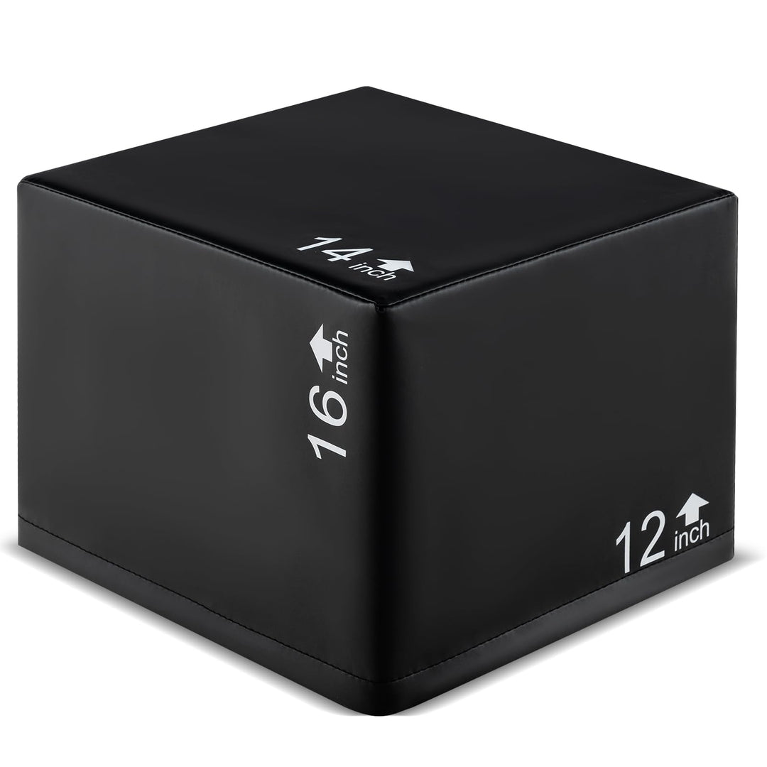 GYMAX Plyometric Jump Box 3 in 1 Plyo Jumping Training Box(16 x 14 x 12)