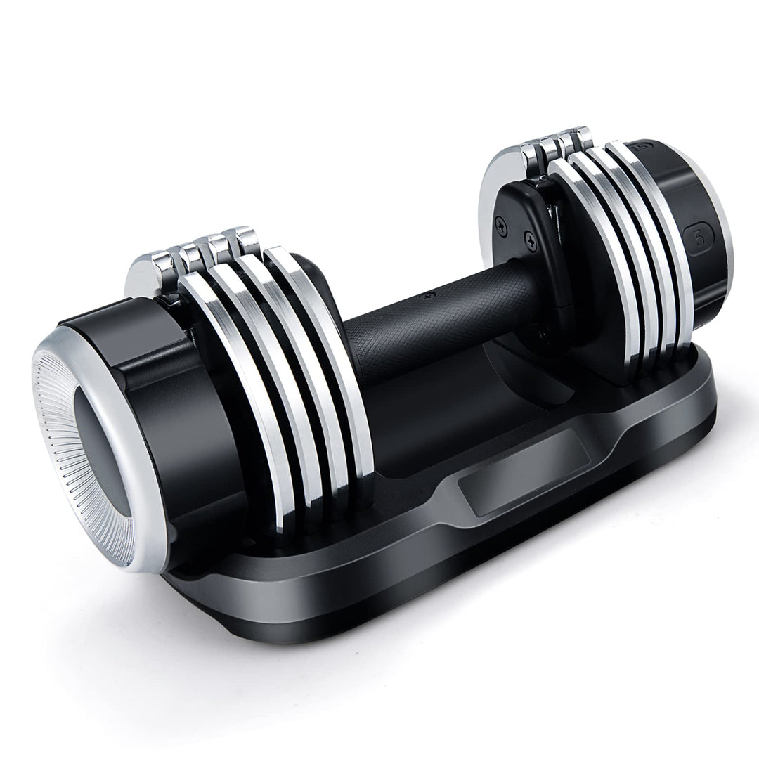 GYMAX Adjustable Dumbbell, 5-25LBS Single Dumbbell Set
