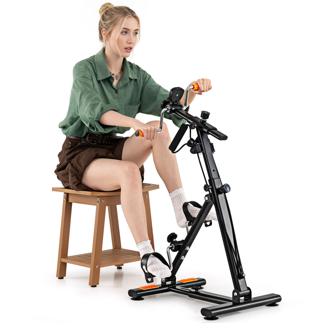 GYMAX Pedal Exerciser Bike Arm Leg Knee Physical Therapy Peddler