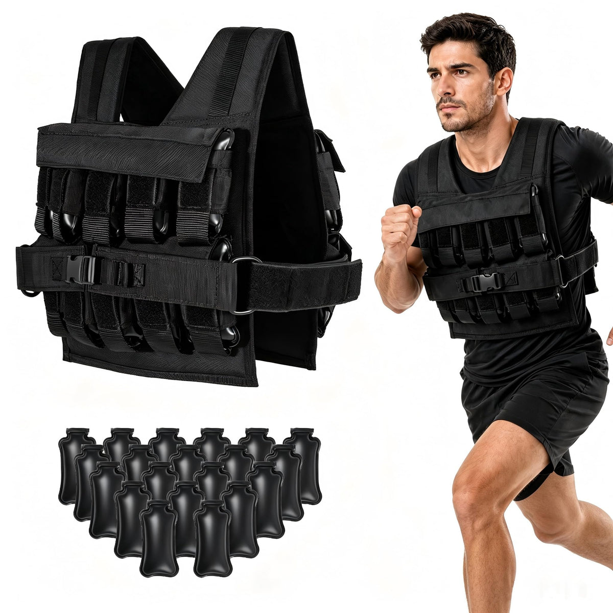 GYMAX Adjustable Weighted Vest for Men Women 40lb/42lb/63lb Weight