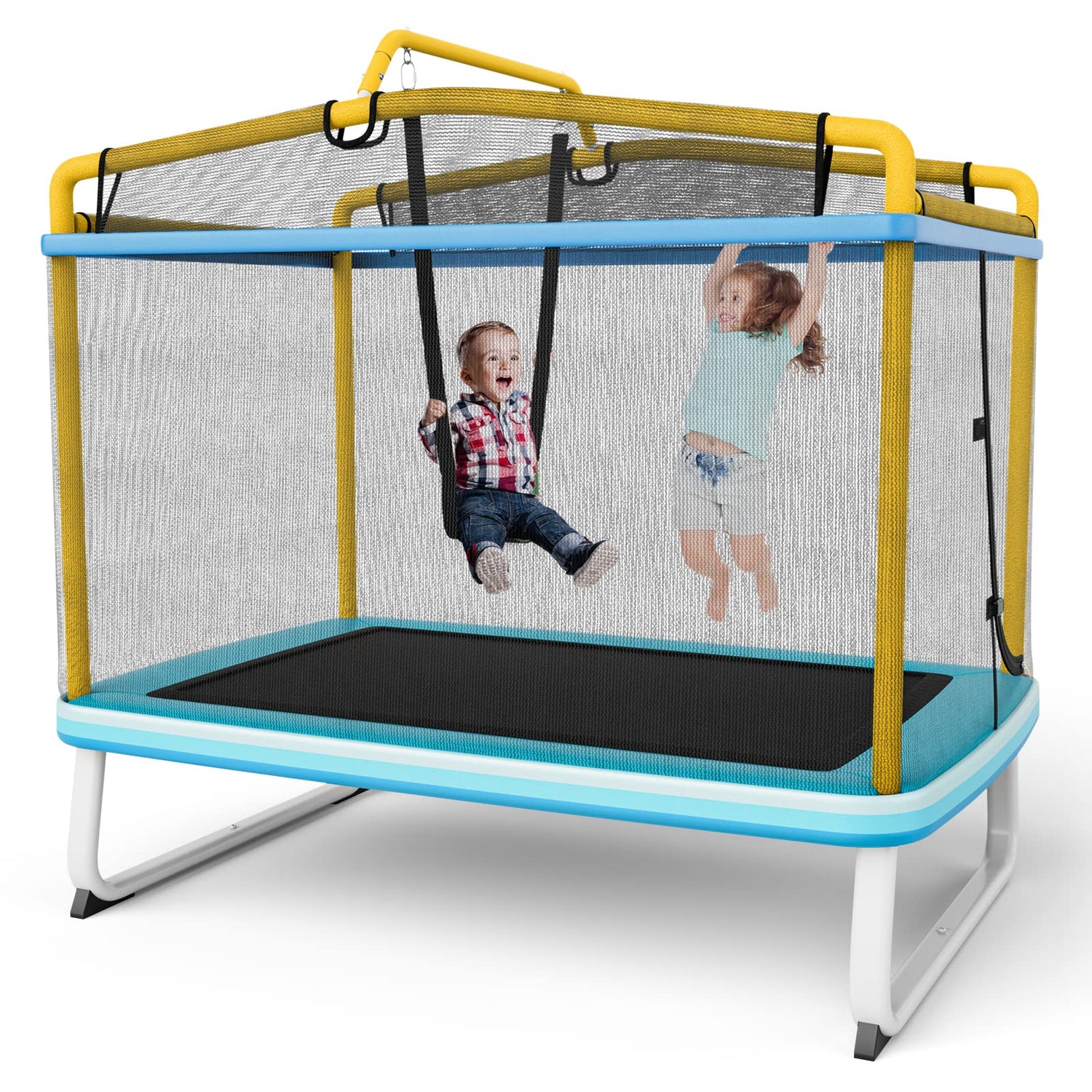 GYMAX Trampoline for Kids, 75” ASTM Approved Recreational Trampolines with Swing