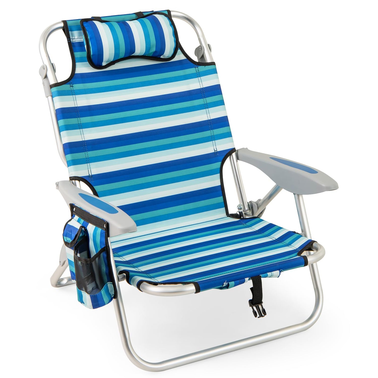 GYMAX Beach Chairs for Adults 330lbs Reclining Backpack Beach Chairs