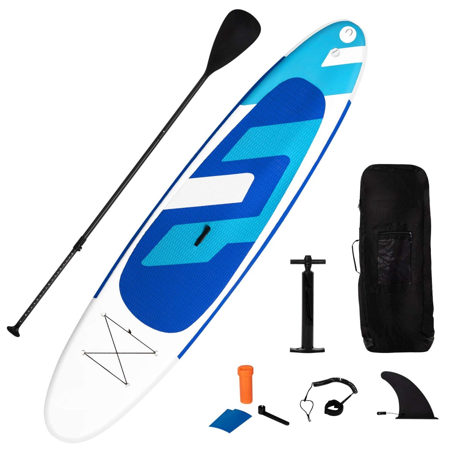 GYMAX Inflatable Stand Up Paddle Board, 10’ x 31” x 6” Lightweight SUP with Accessory Set, Backpack