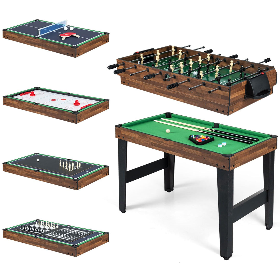 GYMAX 10-in-1 Combo Game Table Set 50inch Multi-Game Table with Foosball