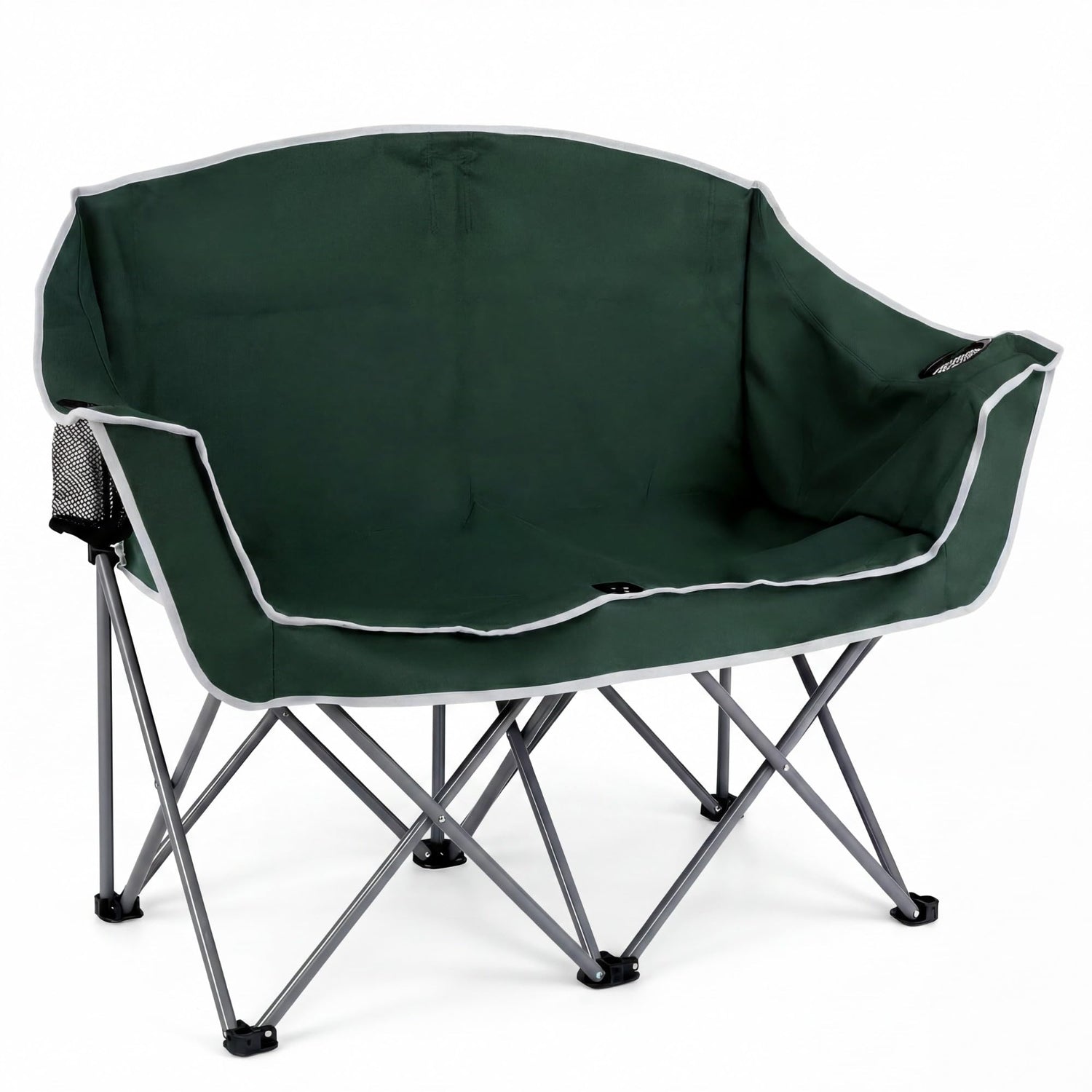 GYMAX Double Camping Chair Oversized Padded 660LBS Heavy Duty Loveseat